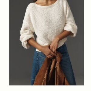 Anthropologie Fluffy Asymetrical Sweater